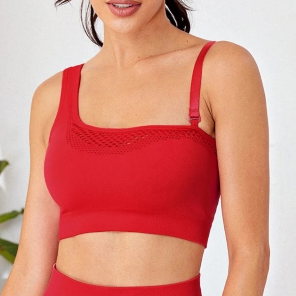 Hollow Out Asymmetrical Neck Sports Bra NWOT